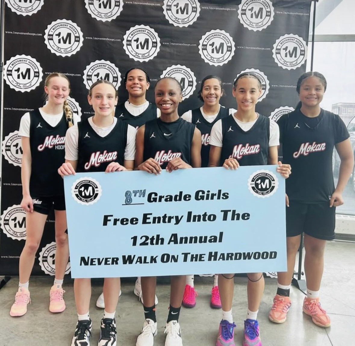 MokanGirls2030s's tweet photo. Great weekend at the Pre-Warmup Never Walk on Hardwood! Punched our Free Entry for 12 Annual Never Walk on Hardwood by winning the 8th grade Championship 70-51! https://t.co/EmSzK9atJf