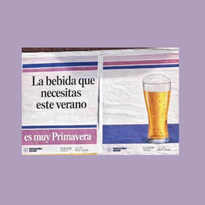 acervocerveja's tweet photo. 🚨O PRIMAVERA SOUND? Vários cartazes do Primavera Sound estão sendo espalhados pela américa latina e MADISON BEER pode ser uma das atrações PRINCIPAIS devido aos trocadilhos do anúncio: 

- “A bebida que você necessita nesse verão.” https://t.co/9LSrFzGrEh