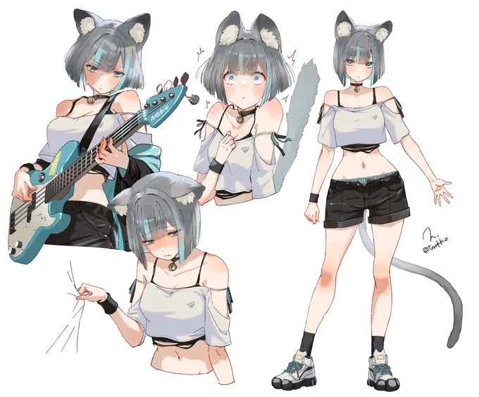 【コミッション作品】 ロシアンブルーの女の子・ハイネのキャラシートです キャラデザからご依頼いただきました! Louis F()さんからのご依頼です 許可をいただき公開してます