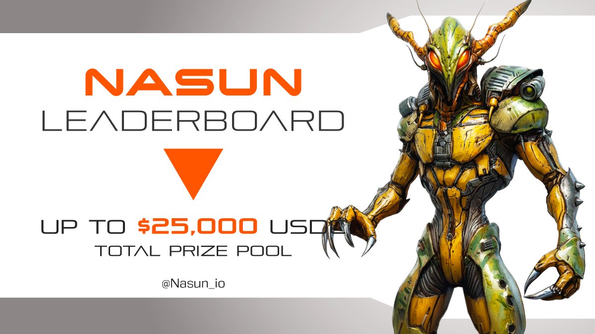Nasun leaderboard is LIVE.

Up to $25K USDC total prize pool.

Creators: Post QUALITY content 
and help grow Nasun.

Top 100 earn.
You are early.
We just started.

1️⃣ Follow + Like + Repost
2️⃣ Tag 2 creators
3️⃣ Sign up 👇

No bots or spam. Manually reviewed.