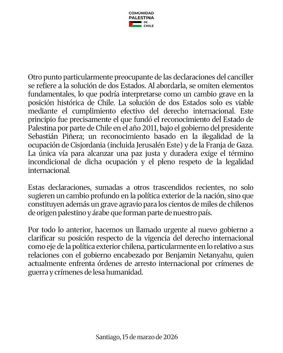 Comunidad Palestina de Chile tweet media