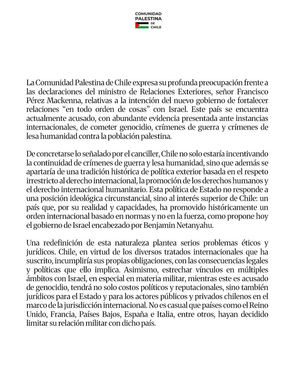 Comunidad Palestina de Chile tweet media