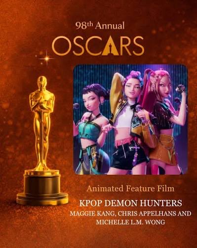 TheCurvyCritic's tweet photo. My girl Maggie Kang just made history as the first Woman Asian Director to take home an Oscar and Golden Globe for directing an #animatedfeature #kpopdemonhunters #history
#oscar https://t.co/OAVBTgY0nk