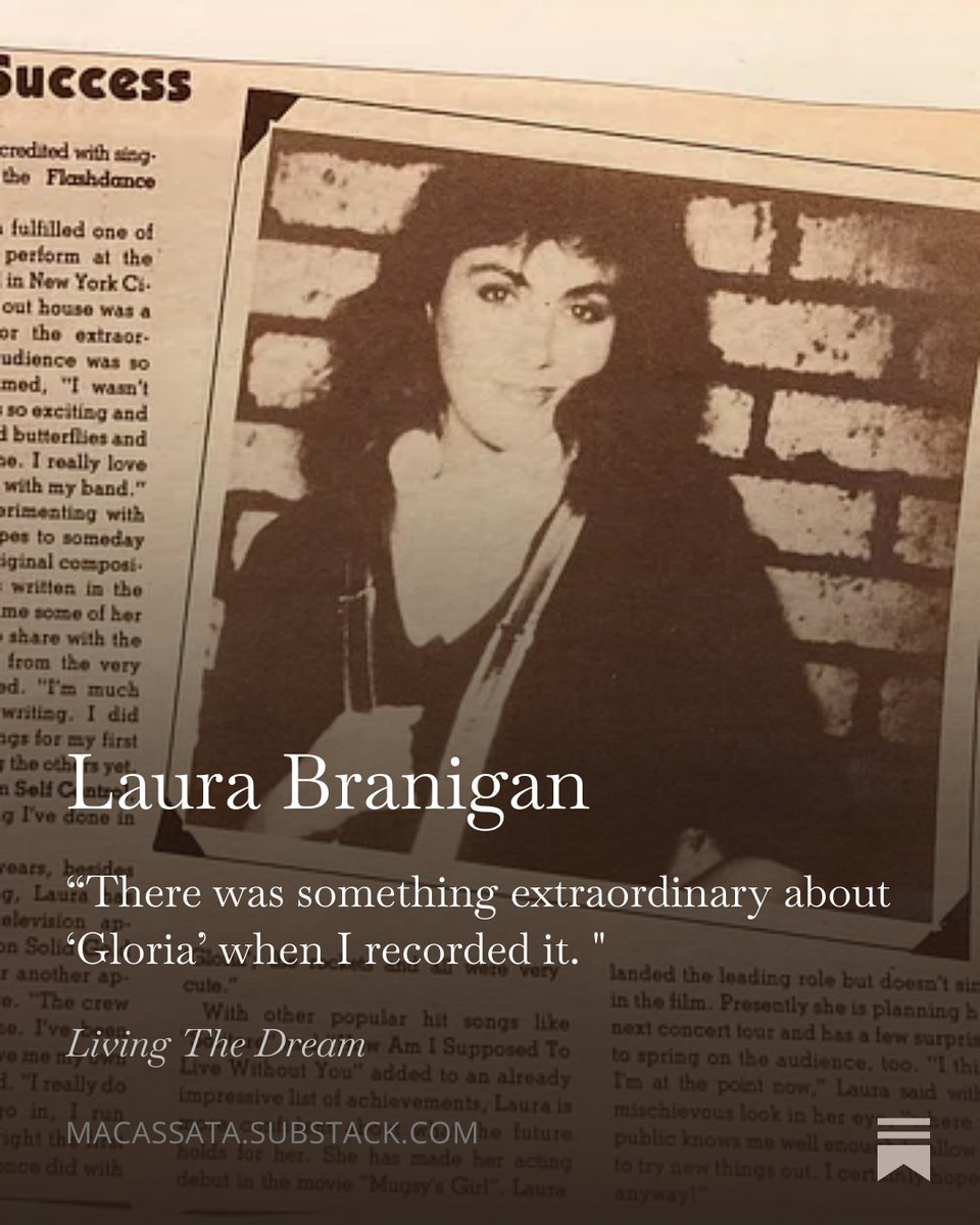 MA_Cassata's tweet photo. New post on my  Substack. This time, I talk about my writings on Laura Branigan. I enjoyed talking to her. https://t.co/kECZHWVOvH https://t.co/8gEcGU2h8N