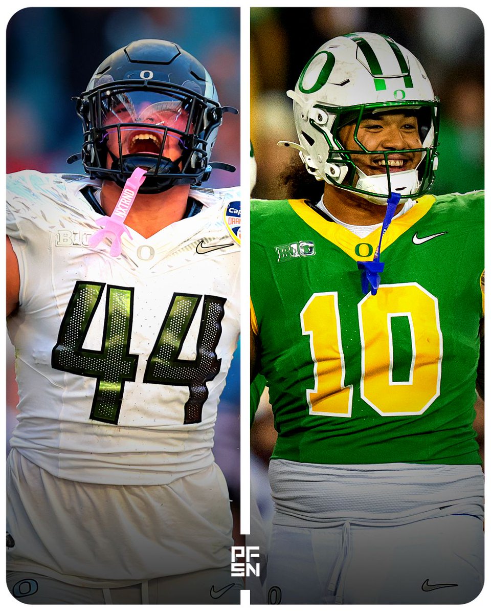 College football's most dangerous pass rush duo?

🦆 Teitum Tuioti, 81.9
🦆 Matayo Uiagalelei, 81.8

<a href="/oregonfootball/">Oregon Football</a> is the only team in the country with two of the top 10 returning edge players, per PFSN College EDGE Impact score 📊