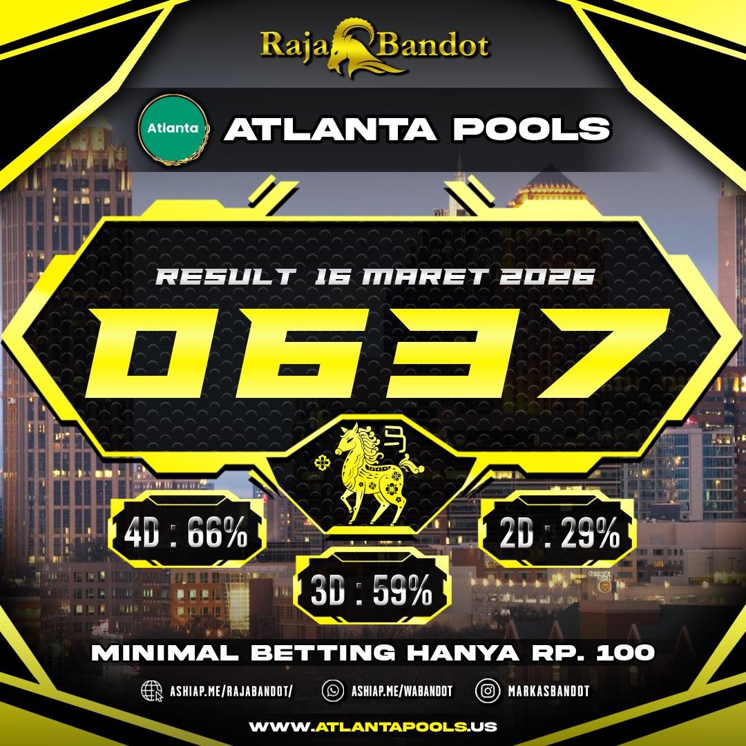 RAJABANDOT999's tweet image. ✨ INFO LENGKAP PENGELUARAN ATLANTA ✨ 
RESULT  : 🔥 0637 🔥 
SHIO :  KUDA 
TANGGAL :16 MARET 2026

SELAMAT KEPADA PEMENANG SALAM JACKPOT #ATLANTAPOOLS  #RAJABANDOT_OFFICIAL2