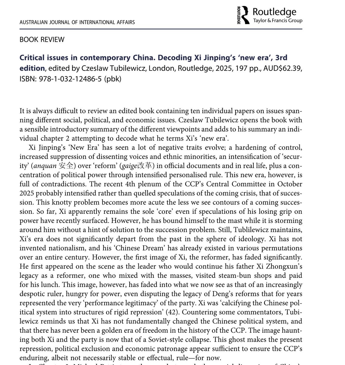 Australian Journal of International Affairs. tweet media