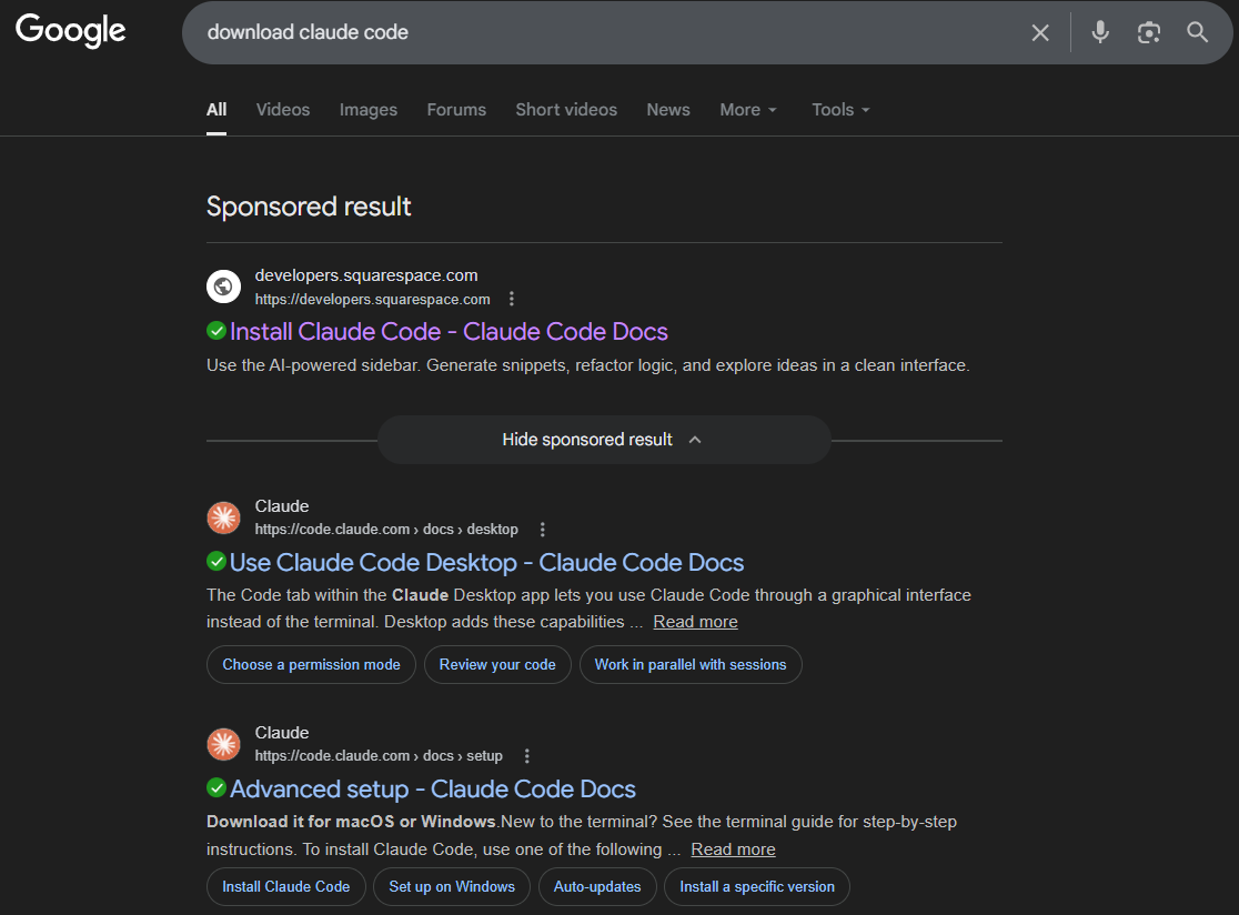 the_yellow_fall's tweet image. Bitdefender exposes a malvertising campaign targeting developers searching for Claude Code. Fake Google Ads deploy Windows stealers and macOS backdoors.

#ClaudeCode #Malvertising #Bitdefender #ClickFix #CyberSecurity #InfoSec #ThreatIntel #macOSMalware
securityonline.info/claude-code-tr…