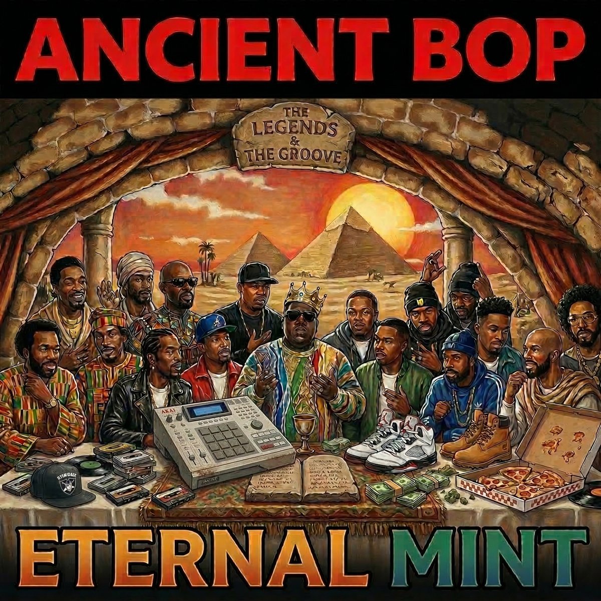 flatman175's tweet image. ナノバナナ2、やりますね。
僕の好きな時代のHIPHOP、RAPのプレイリストを作ったからイメージの画像も作ろうと思ってプロンプトを色々入れたらうまくまとめてきた。
思い切りSUOL FOOD/DEF JEFのパロディーだけどね。
分かる人には刺さるよね？
#around90z #HipHop #rapmusic #AI