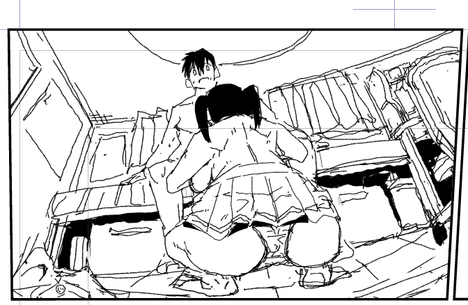 こういうコマ、相当頑張らないと下書きの時がピークになるのでマジでペン入れしたくない 