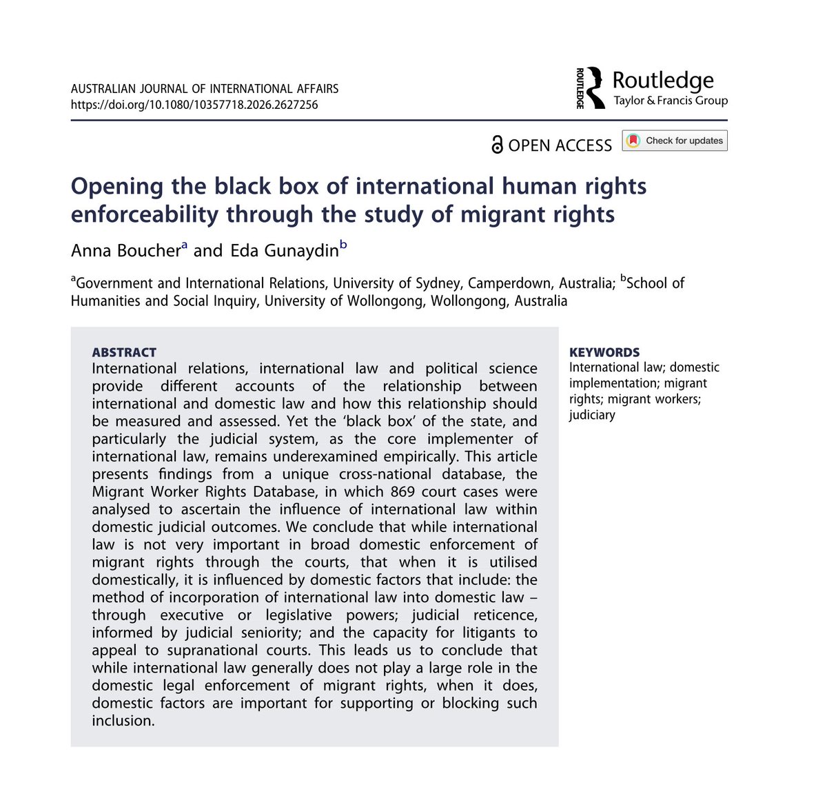 Australian Journal of International Affairs. tweet media