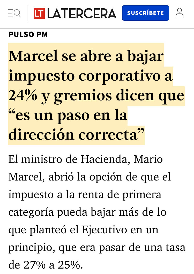 jgalemparte's tweet photo. En febrero de 2025, el ministro Mario Marcel planteó una rebaja tributaria prácticamente igual, que bajaba el impuesto corporativo de 27% a 24%, hoy se plantea de 27% a 23% y la oposición pone los ojitos blancos. Además esto estaba en el plan de gobierno de @joseantoniokast es lo que votó el 58% de los chilenos.
