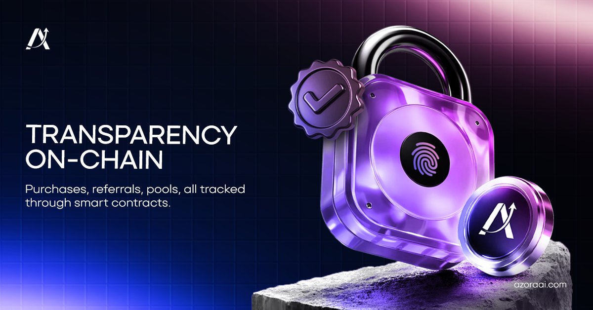 TheAzoraAI's tweet photo. No Admin. No Waiting. No Hidden Rules. ⛓️
At Azora AI, transparency is hard-coded. All purchases, referral commissions, and pool distributions are executed via Smart Contracts. 🤖
Trust the code, not the middleman.
#AzoraAI #SmartContracts #DeFi #Transparency #Blockchain #AZORA https://t.co/g1MoHG8Zhu