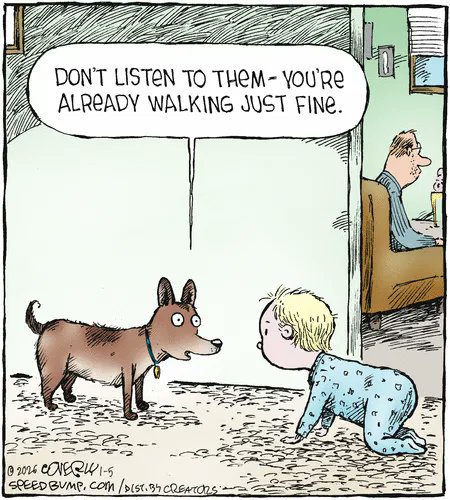 🐕 It’s very nice of the dog to impart such valuable wisdom to his baby bro. Good boy!
😀 Baby &amp; Puppy Walking Schedule | Fun Facts:
facebook.com/gregory.mancus…
-----
#dogsofX #doghumor #dogmeme #doglife