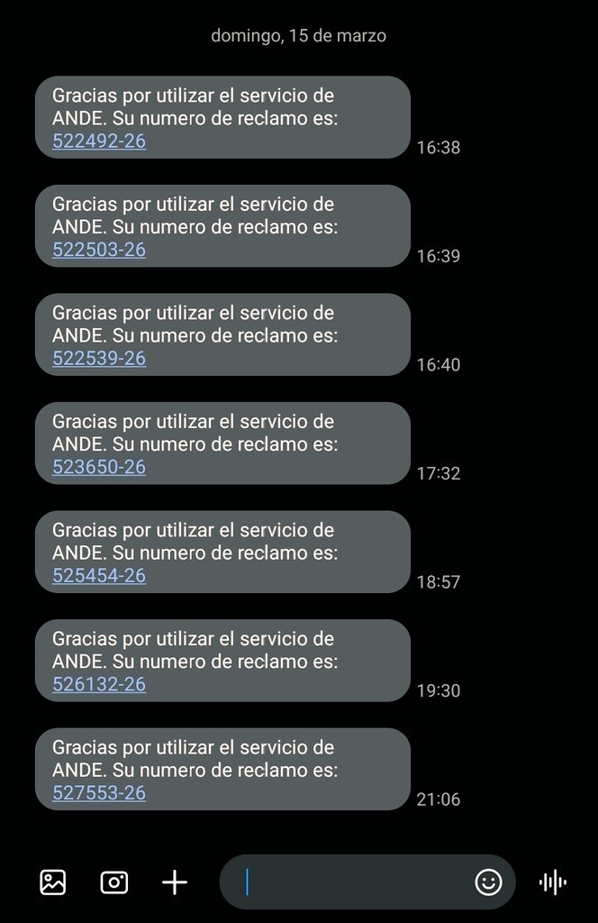 norasmith's tweet photo. @ANDEOficial Pueden atender a mi reclamo, 7 horas sin energía.. https://t.co/XrkBvre8wz