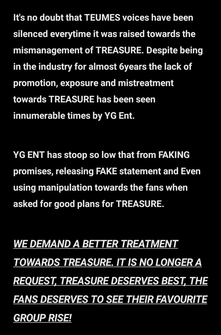 AboutMusicTRSR's tweet photo. The ignorance of YG ent is just their arrogancy!

#WORLD_TOUR_FOR_TREASURE
WORLD TOUR FOR TREASURE

#TREASURE_DESERVES_BETTER
TREASURE DESERVES BETTER

#PROPER_PROMOTION_FOR_TREASURE
PROPER PROMOTION FOR TREASURE

@ygent_official @YGJAPANofficial @yg_treasure_jp @ygtreasuremaker https://t.co/MARIj2x9JI