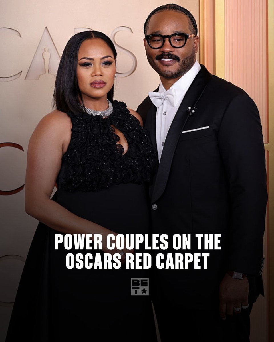 BET's tweet photo. Behind many great creatives is a partner who’s been there every step of the way.

These couples stepped onto the Oscars red carpet together, representing love, partnership, and the power of showing up side by side.
#Oscars #BlackHollywood #Powercouples https://t.co/tHYkzGhe2k