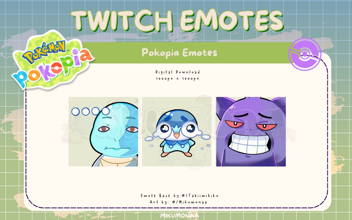 mikumonaa's tweet photo. as thanks for the contribution towards my nintendo switch 2, i have made a cursed pokopia themed emotes for FREE!! 💚🌲

check the 🔗 below &amp; grab them for ur stream (1/2)

#pokopia #emotes https://t.co/BfkBvbdHDy