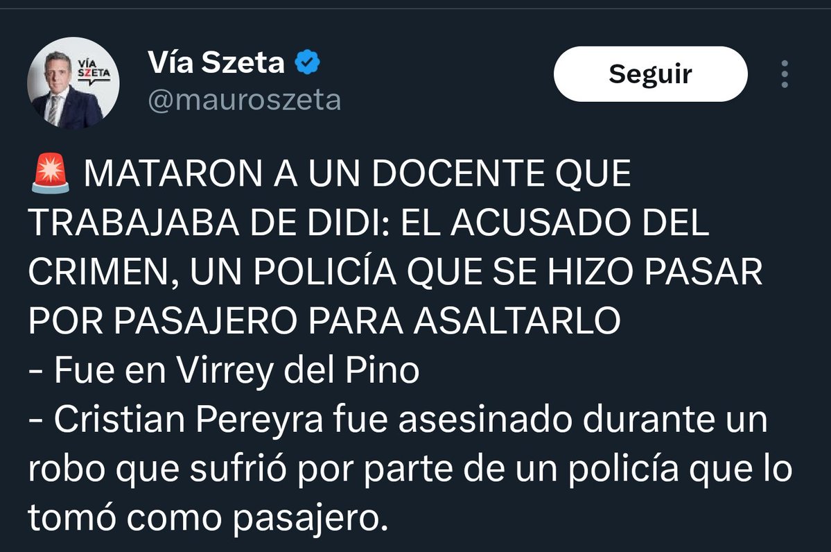 policía trabajando de chorro mata a docente trabajando de remisero

esta Argentina en descomposición es dolorosísima