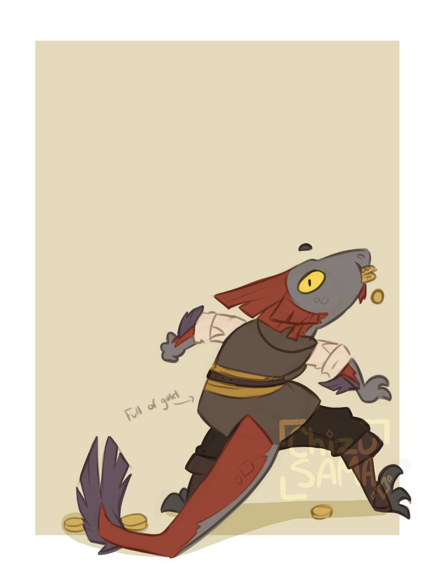The rapor is full of gold instead of soup

#dnd #dndcharacter #dessin #draw #illustration #comic