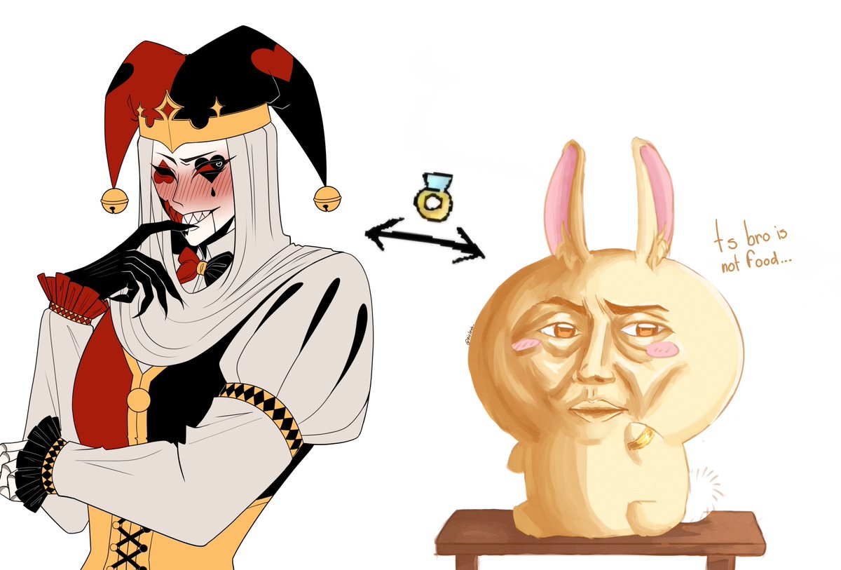 Evee_0329's tweet image. WTH DID I MAKE 😭
#collab #chikawa #KingdomOfMarionettes #jestyn