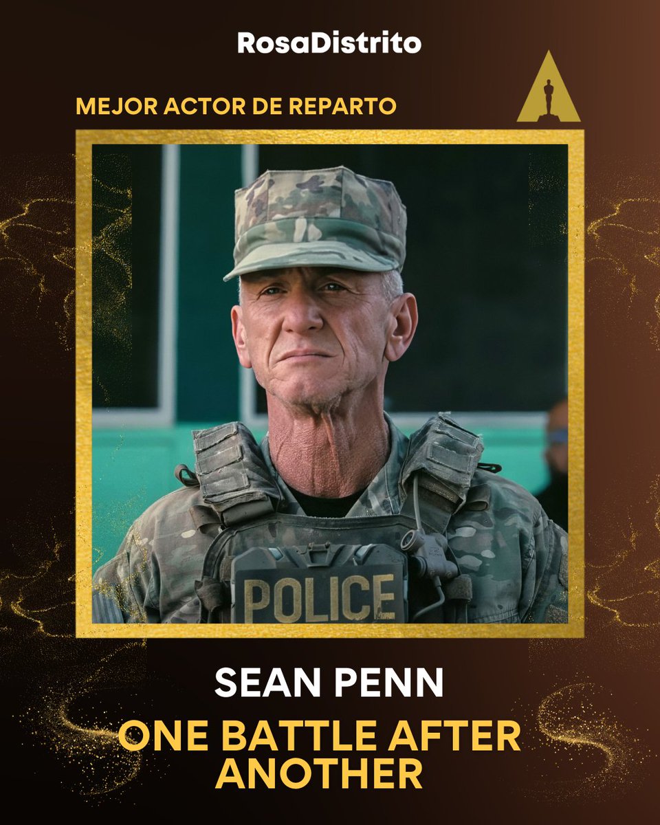RosaDistrito's tweet image. El actor Sean Penn gana el Oscar a Mejor Actor de Reparto por su participación One Battle After Another. 

No acudió a recibir su premio.

#RosaDistrito #SeanPenn #OneBattleAfterAnother #Oscars
