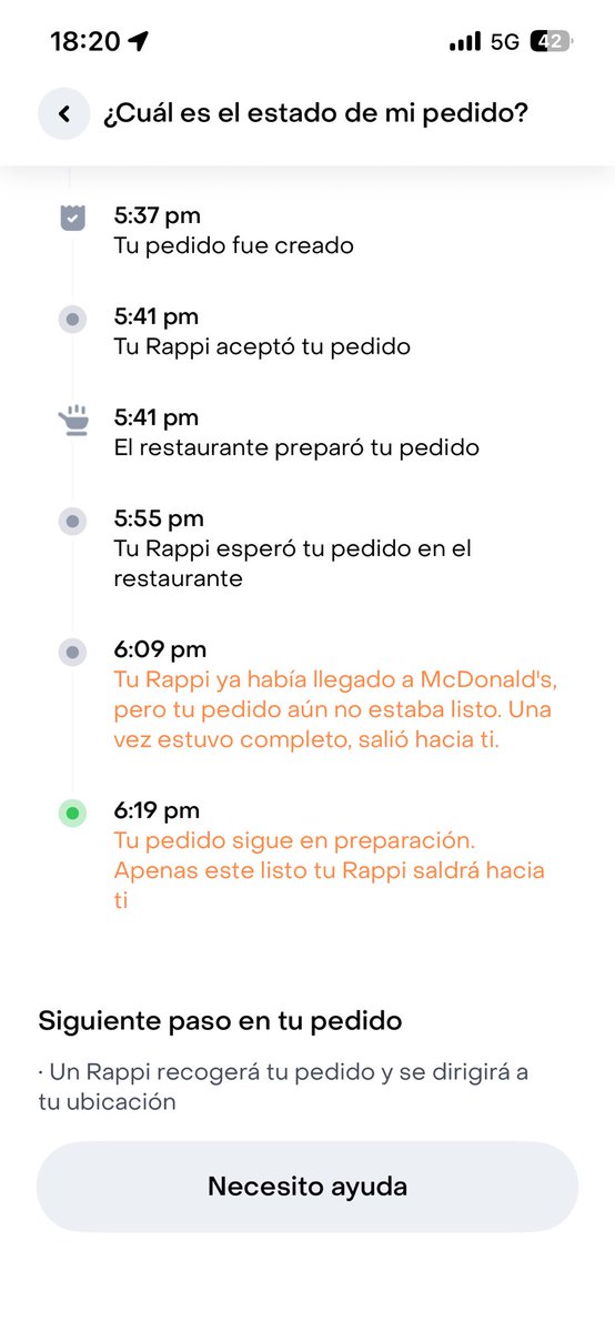 Oye <a href="/RappiMexico/">Rappi México</a>, soy usuario Pro y al hacer un pedido a las 5:37 pm, el tiempo máximo de entrega era de 23 minutos. Ya van 50 minutos y no llega. Y no dejas cancelar sin quitarme mi dinero porque según el pedido “está a tiempo”