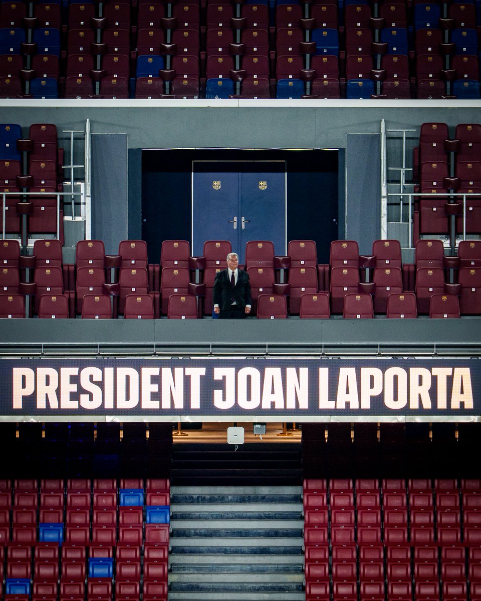 FCBarcelona's tweet photo. The best years of our lives are yet to come.
President Laporta. 💙❤️ https://t.co/WmsMAaDqUB