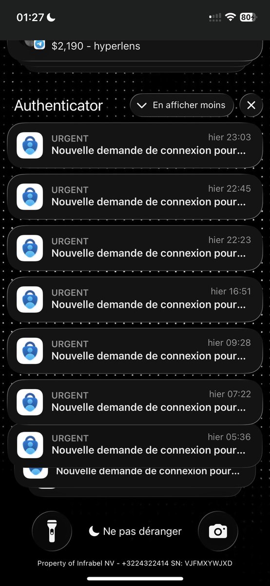 StuxR_BE's tweet photo. @_Ellexa @DesespereIsca L’authentificator est la plus grosse des merde 💩 suffit d’avoir juste l’e-mail pour être spam comme ceci … https://t.co/7ACOxRz617