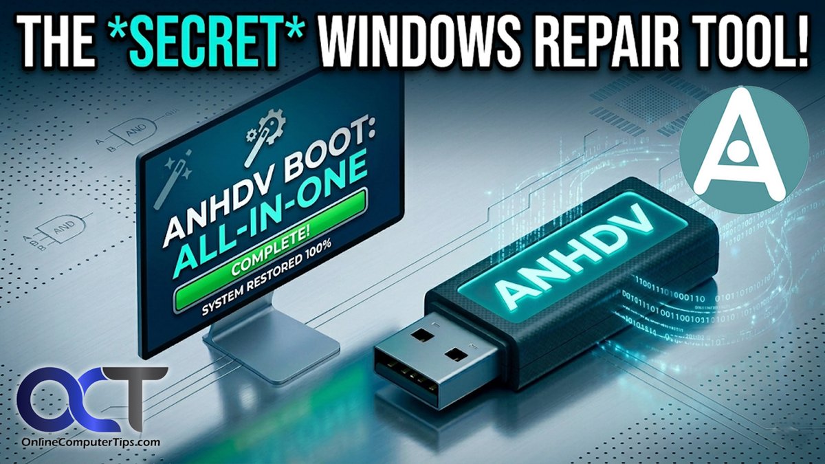OnlineCompTips's tweet image. Here is yet another all-in-one USB repair and recovery toolkit you can use to help get your computer up and running when you are having issues or when your PC won't even boot at all. It's called ANHDV Boot and its free to use.

onlinecomputertips.com/support-catego…

#computerrepair
#pcrepair
