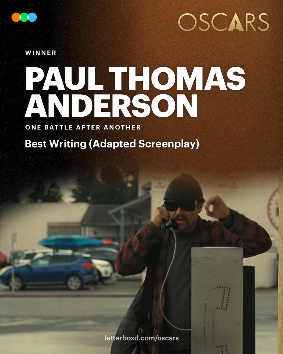 Paul Thomas Anderson wins Best Writing (Adapted Screenplay) for One Battle After Another

#Oscars