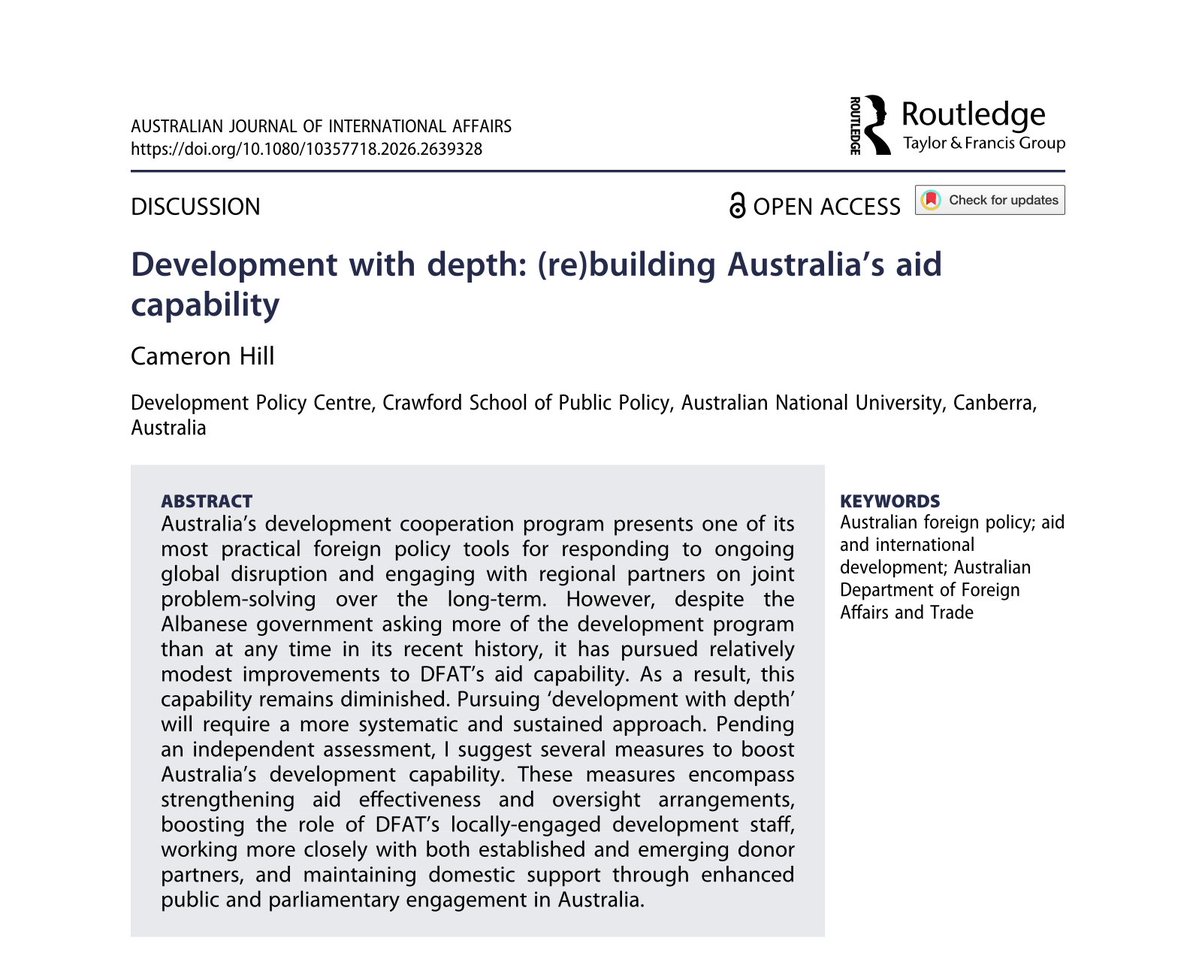 Australian Journal of International Affairs. tweet media