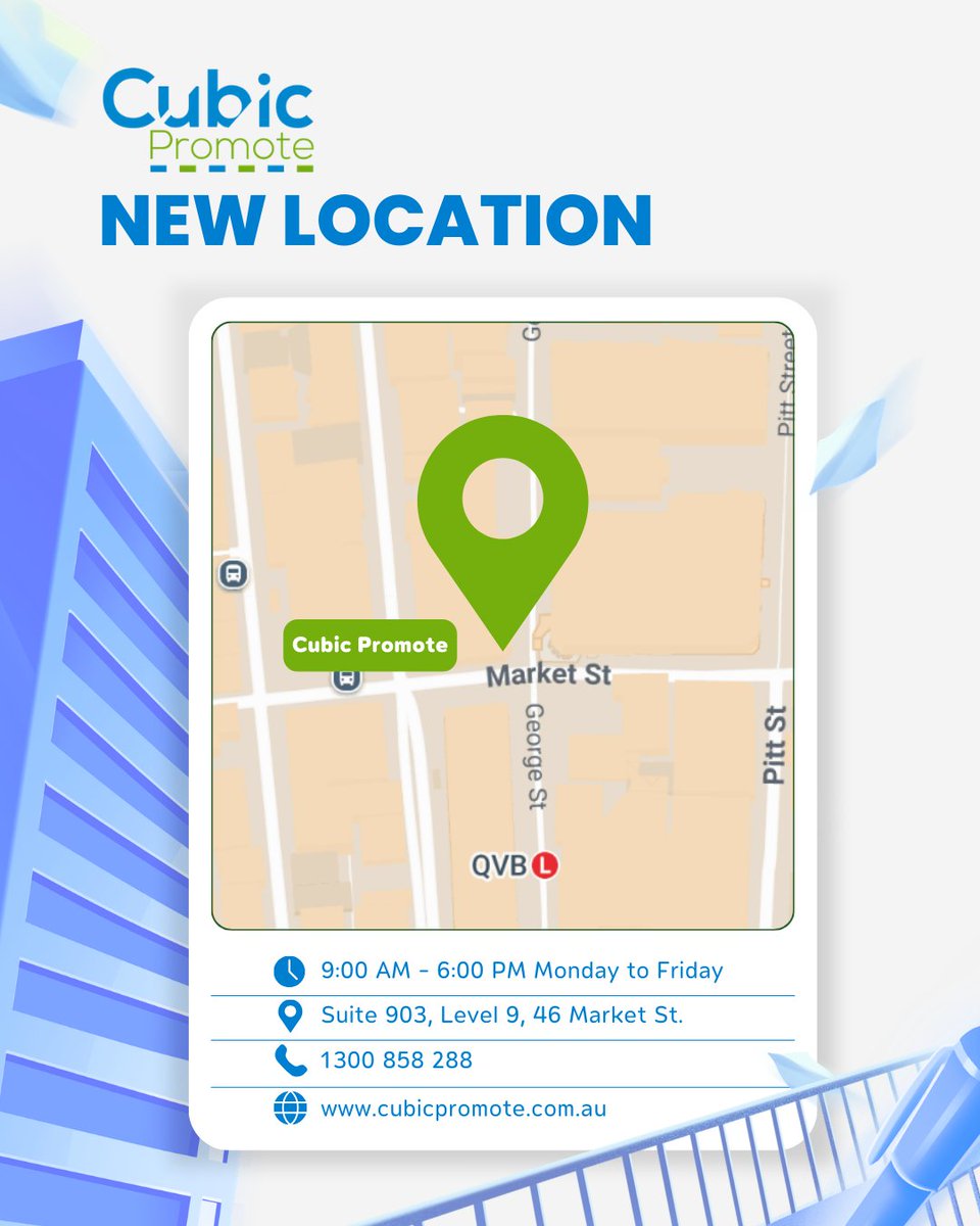 CubicPromote's tweet image. 📍 We’ve moved… but not very far.  

You’ll now find Cubic Promote at Suite 903, Level 9/ 46 Market St, Sydney NSW, 2000, Australia. 
Same team, same custom branded merch magic, just a new spot in the city ✨  

Drop by or say hi online: cubicpromote.com.au 

#newaddress
