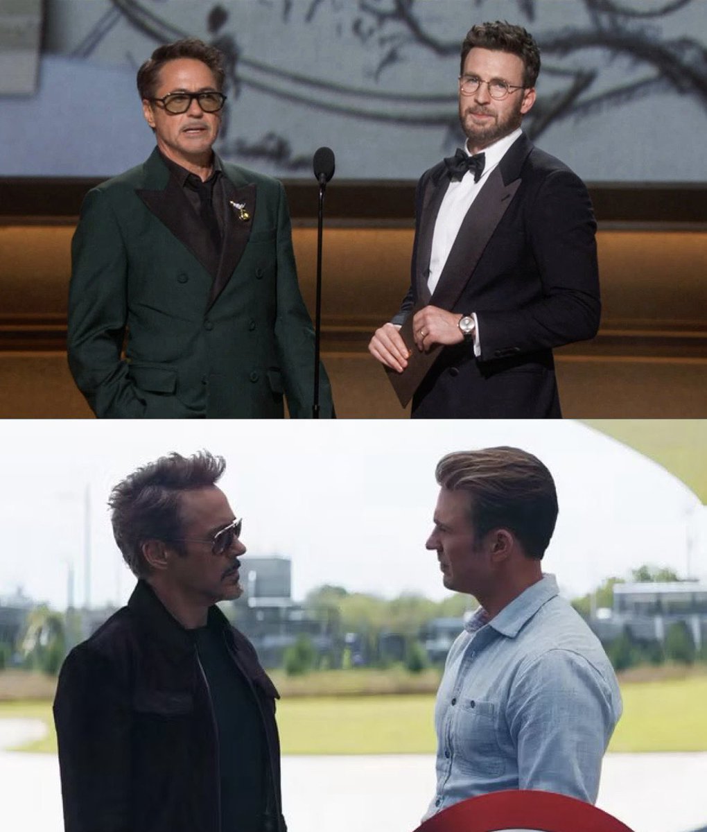 Chris Evans y Robert Downey Jr. reunidos en los #Oscars