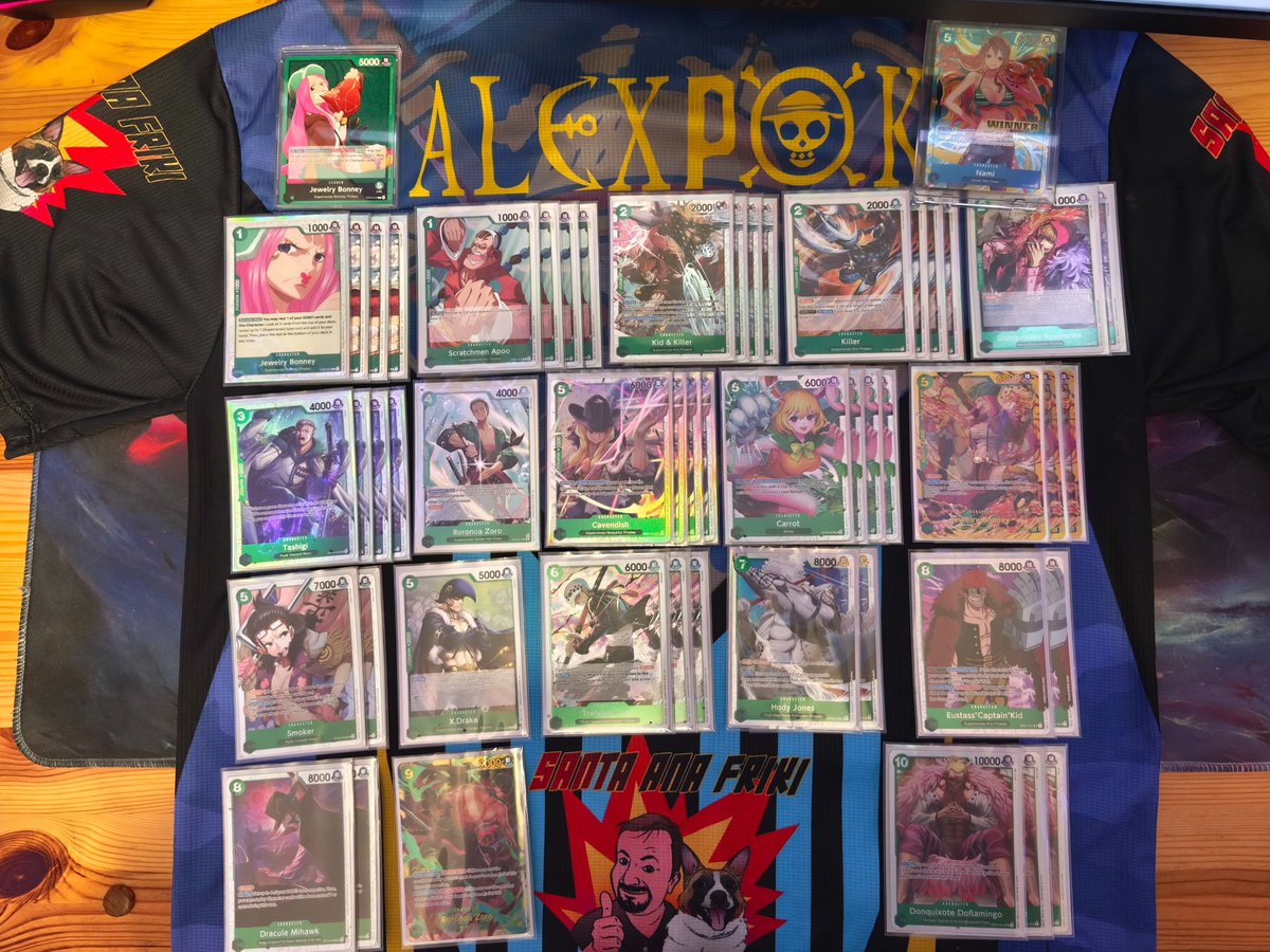 alexpok33's tweet photo. One Piece Heroines Battle 23 players Santa Ana Friki (14/03/26)

Deck: Bonney🟢

Placement: 1st

R1: Nico Robin ✅
R2: Bello Betty ✅
R3: Y Bonney ✅
Final: BY Nami ✅

Kid C8 MVP https://t.co/AoDUg0r3zv