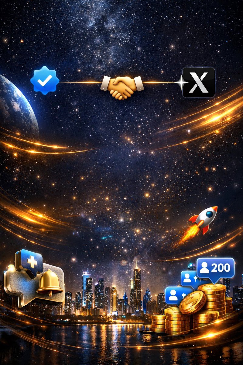 موثقين وغير موثقين على X 🤝  
يلا نضيف بعض وندعم بعض بالتفاعل.  

اكتب "تم" وضمن لك 200 متابع بإذن الله 🔁  
خلونا نكبر حساباتنا مع بعض 🚀