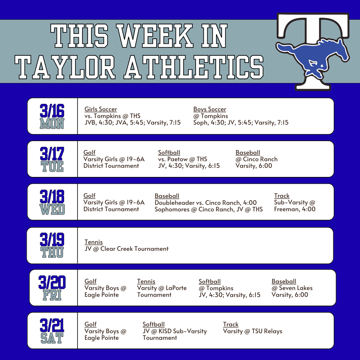 Taylor Athletics (Katy ISD) tweet media
