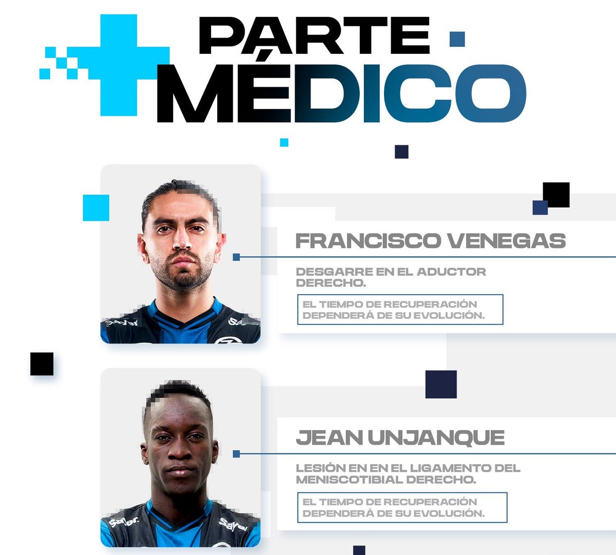 MarcajeGallos's tweet photo. 🚨La buena✔️ y las malas✖️ para #GallosBlancos🚨
El equipo de #Querétaro ya recuperó a Carcelén, que hoy entró de cambio ante #Tigres. Lamentablemente el club informó de las lesiones de Paco #Venegas y Jean #Unjanque, y ahora se suma la salida por lesión en la pierna de #Allison. https://t.co/qO39SKozWn
