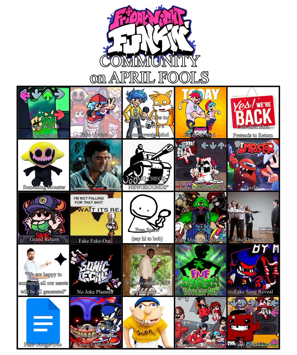 fnf community april fools bingo