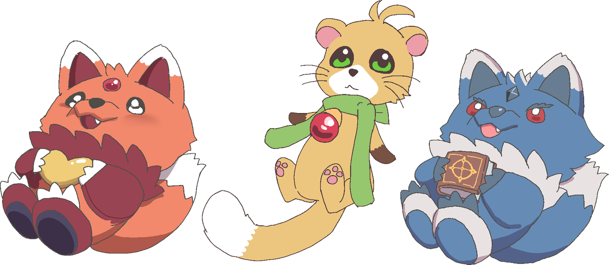 背景に使った
アルフとユーノくんとザフィーラ
のプライスぬいです。
お好きにお使いください 