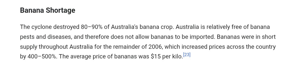 kvnryan26's tweet photo. @deadlinedom @financedystop After Cyclone Larry Bananas were about $15 per kg, they sell for about $4.50 per kg in the supermarkets in Australia currently. https://t.co/ks3WvVpiOm