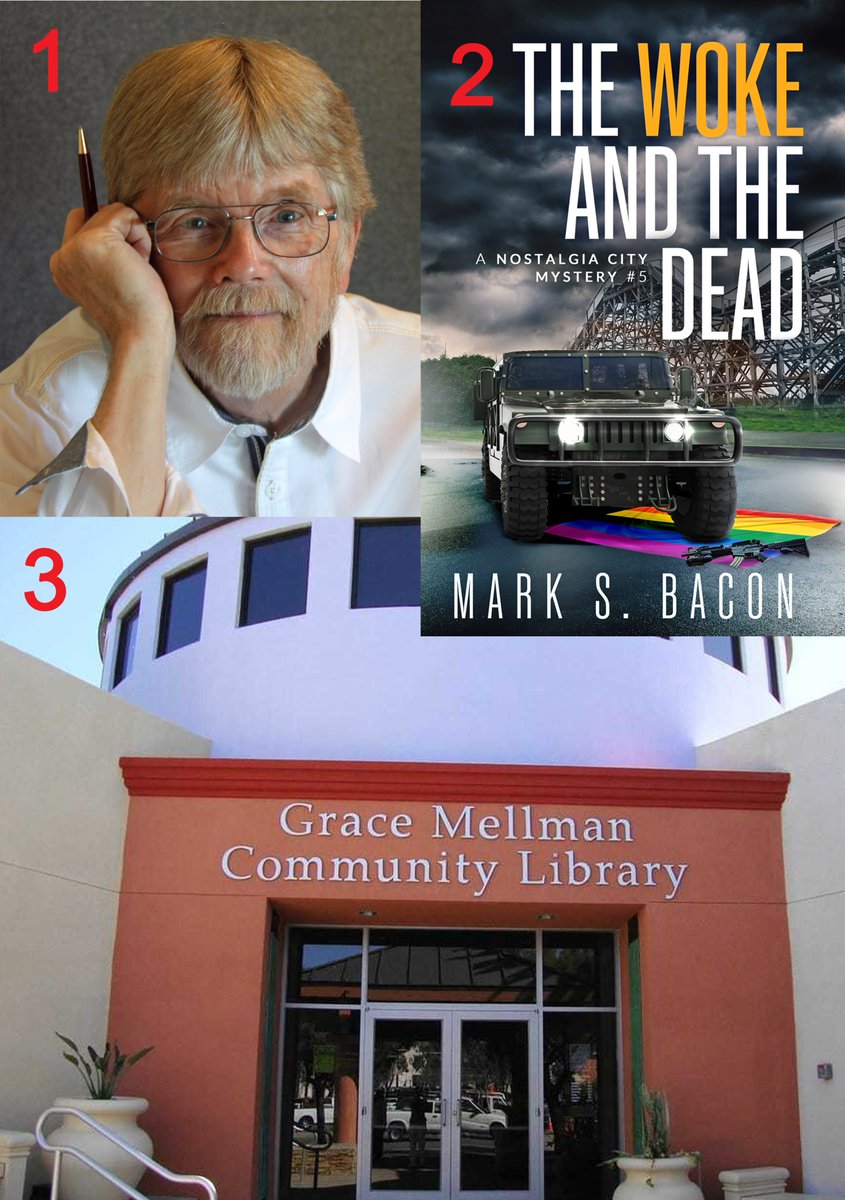 Meridian119's tweet photo. 1. This is me. 2. This is my latest book. 3. This is the  Mellman Library in Temecula, CA. Come to its book fair  Mar.21. I’ll be signing my new book that Kirkus Reviews called a “rapid-paced, engrossing thriller.” I think it’s a multi-layered, political mystery. So you get both. https://t.co/yZ2uw9ul78