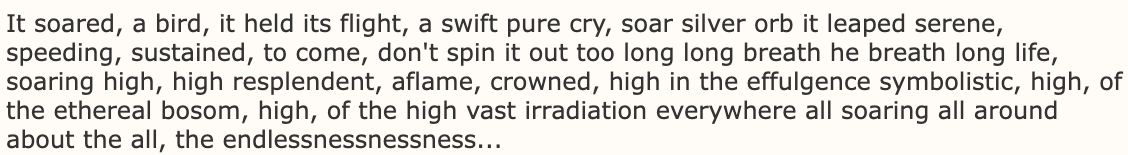 There are honestly better sentences. This one from Sirens comes to mind