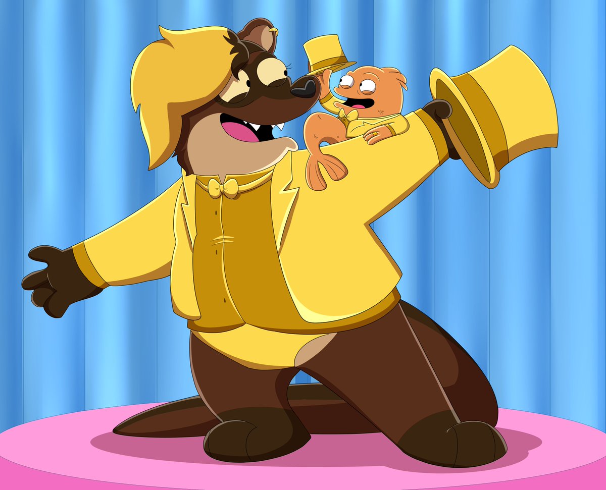 WRONG SHOW INTRO GUYS! Youre supposed to be in American Dad, not Family Guy!

Rick and Klaus in the Family Guy theme! Maybe doing couple swap with Peter and Lois or something.