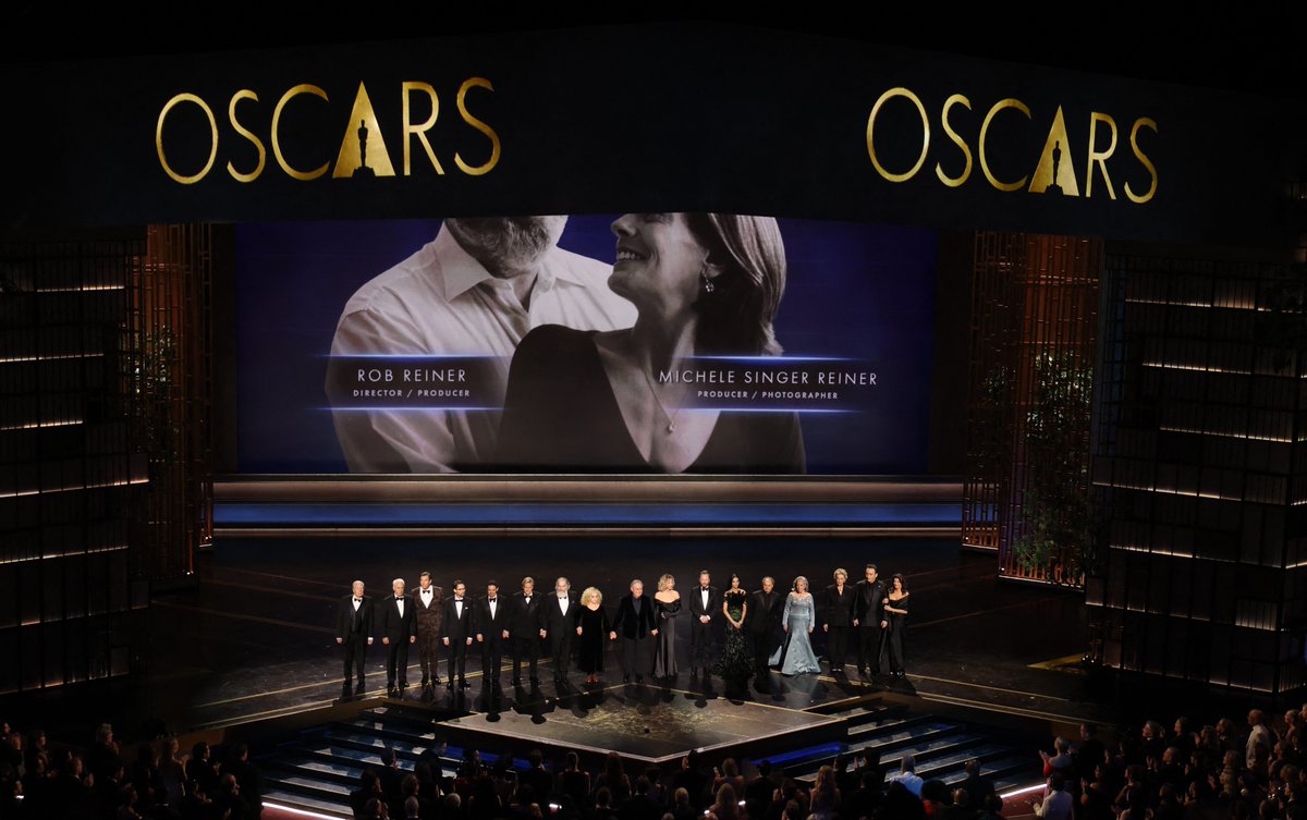 NYMag's tweet photo. Billy Crystal paid tribute to Rob and Michele Reiner at the #Oscars, alongside Meg Ryan, Kiefer Sutherland, Kathy Bates, Demi Moore, and more. https://t.co/7nzl85E5ix