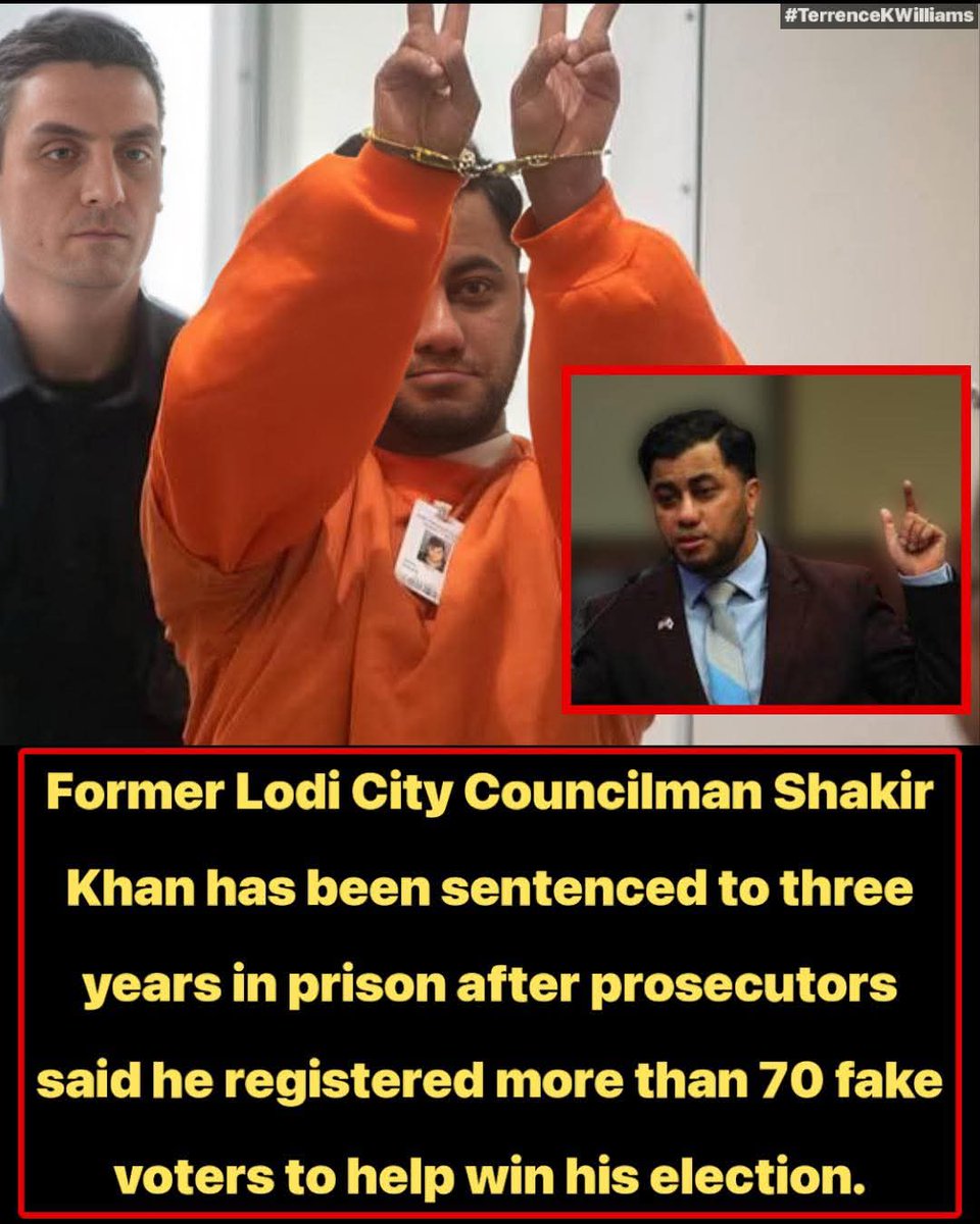 Sassafrass_84's tweet image. But democrats said that there was no fraud and that we have secure elections in America. 

This is why we need to pass the Save Act. 

Shakir Khan sentenced to prison in fake voter scheme.

The former Lodi City Councilman has been sentenced to three years in prison after