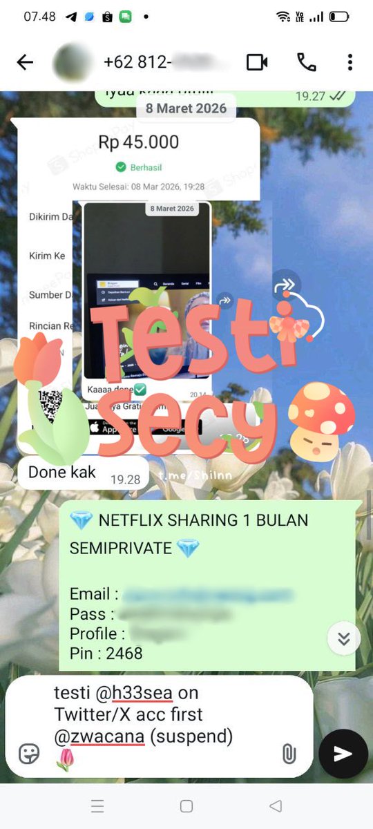 h33sea's tweet photo. 1. testi netf semipriv
2. testi iqiyi share 1y
3. testi canva pro 1y
4. testi loklok 1b share https://t.co/RkSeoeeXz4