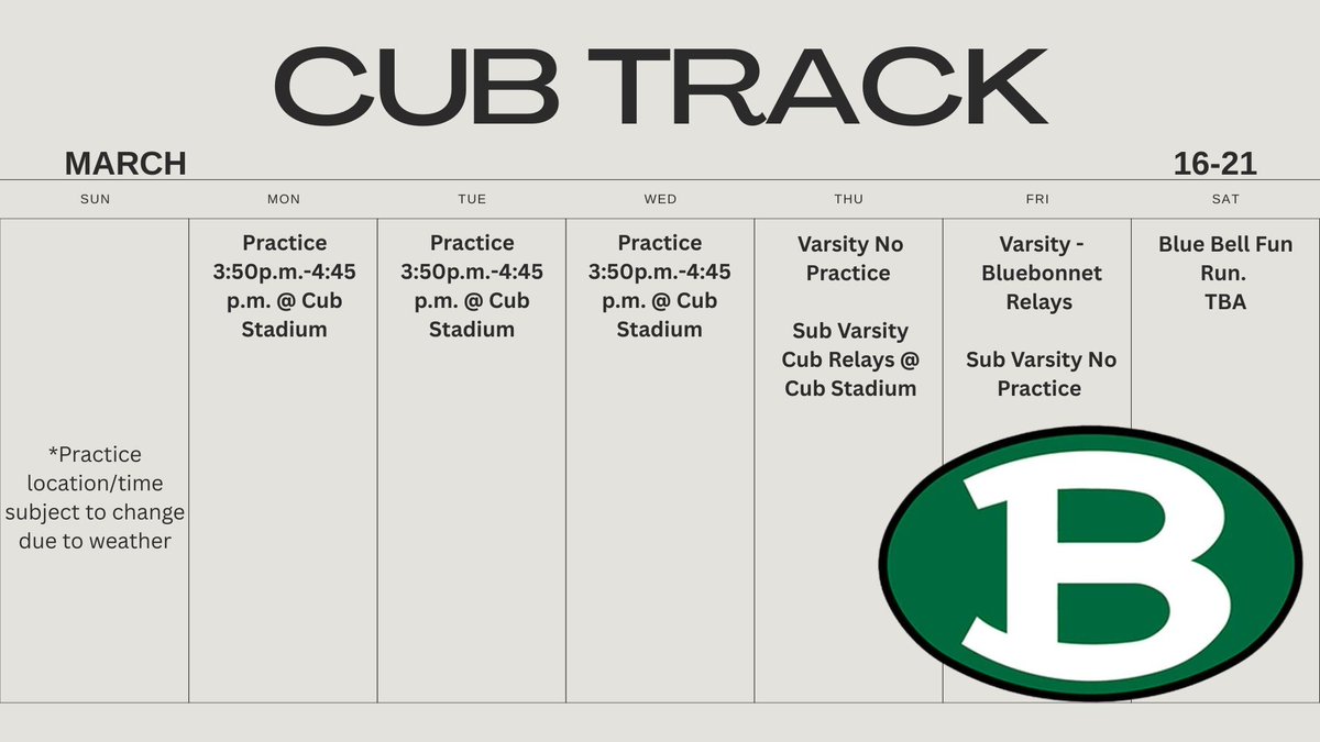 Brenham Cub Track tweet media
