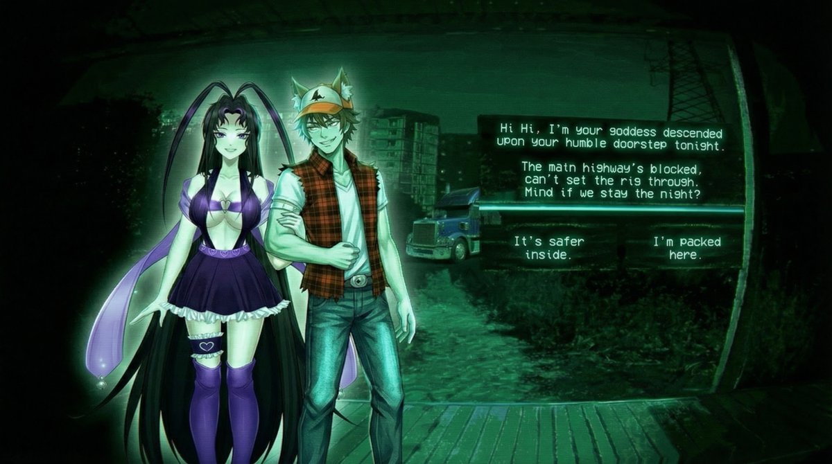 Why is this goddess and her exhausted trucker husband at my door .......... 
Should I let them in and say goodbye to my driveway forever or risk being smited for turning them away?

<a href="/NaskyHolyGoddes/">NaskyHolyGoddess with Truckermam</a>