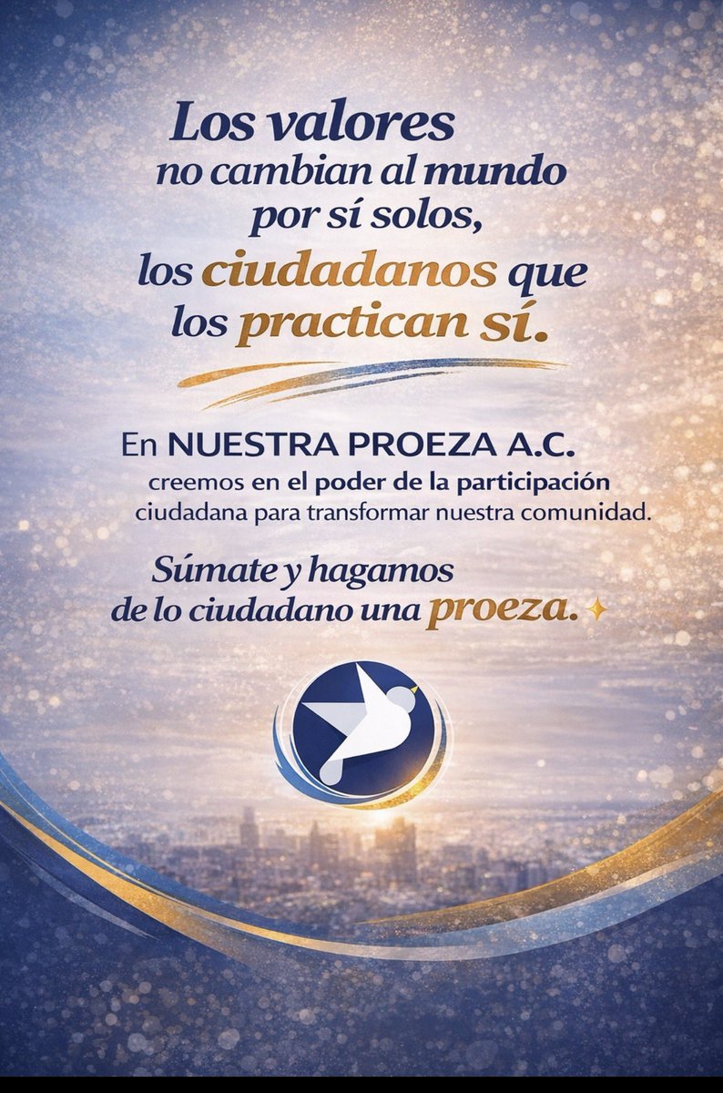 Los valores no cambian al mundo por sí solos; los ciudadanos que los practican sí.

En Nuestra Proeza A.C. creemos en el poder de la participación ciudadana para transformar nuestra comunidad.

Súmate y hagamos de lo ciudadano una proeza.